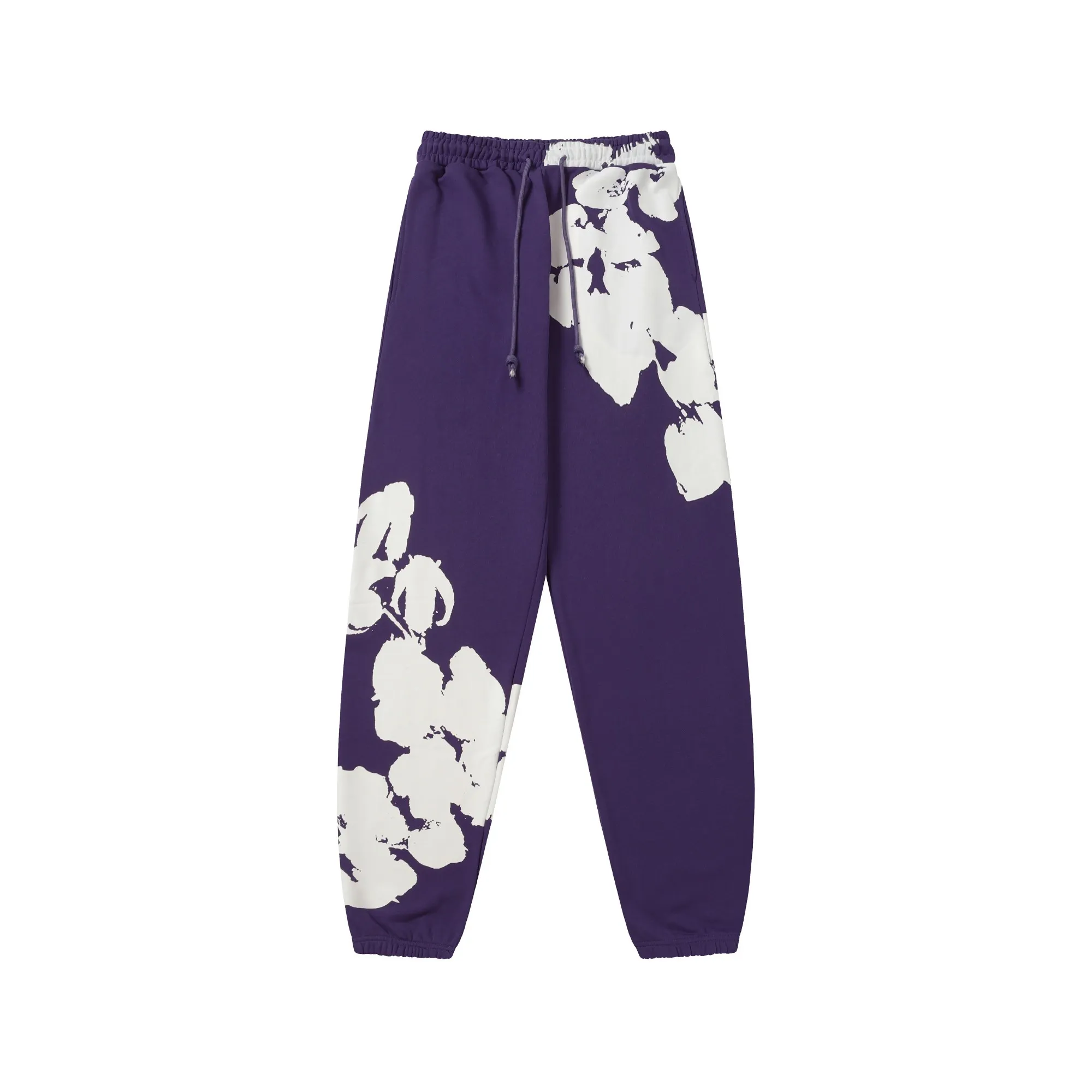 8002# DENIM TEARS Kapok European and American trendy brand high-quality printed hooded sweatshirt set. Terry fabric weighs 380 grams. Threads are customized and dyed in the same color. Color Black Gray Purple Size S-XL